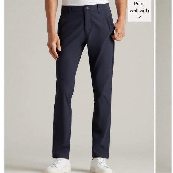 Rhône commuter classic pant navy blue size 33 inseam 31.5 straight leg stretch - Picture 1 of 9